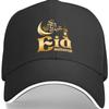 Eid Mubarak Crescent Moon Lantern Graphic Baseball Cap Polyester Adjustable Casual Hat Unisex