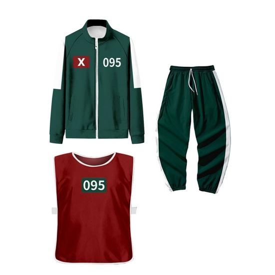 Комплект из 3 предметов Костюм для косплея Толстовка на молнии Куртка Брюки на кулиске с жилетом Корейский игровой спортивный костюм для женщин мужчин Спорт Бег Тренажерный зал