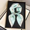 65*65cm Fashion Luxury Women Silk Scarf Square Flowers Print Hair Scarf Breathable All-Match Headband Scarf