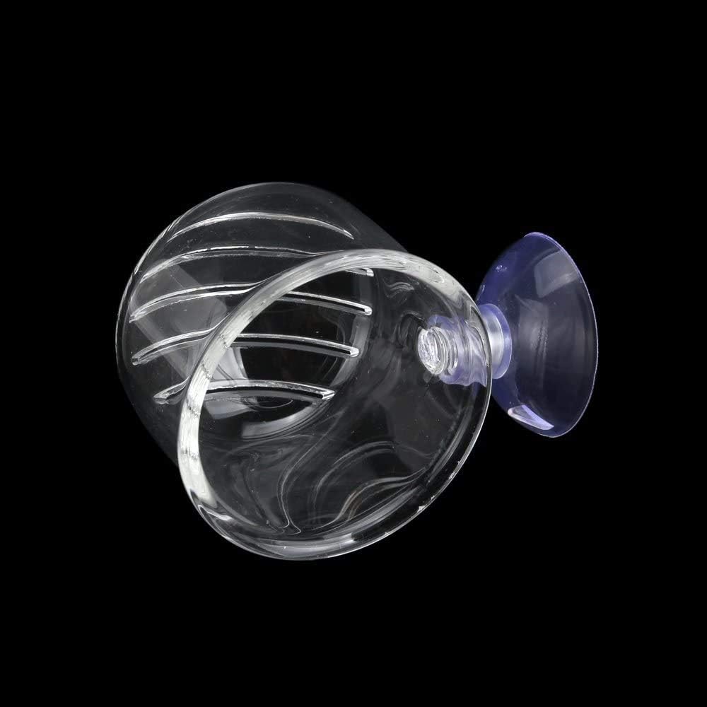 2Pcs Large Glass Feeding Cone Cup Plant Cup Brine Shrimp Live Red Worm Fish Feeder For Aquariums With Seam
