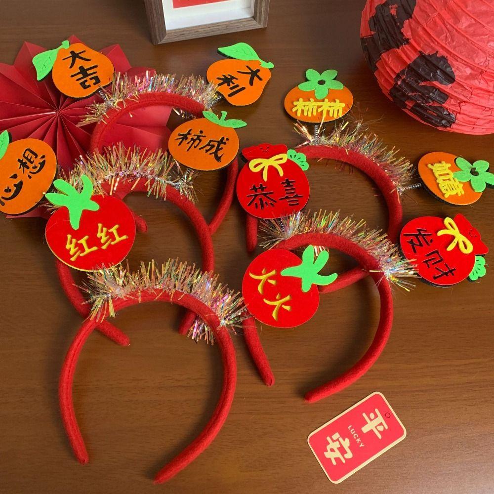 Cartoon 2025 New Year Headband Red Hairband Festive New Year Headwear Snake Year Headband  Men