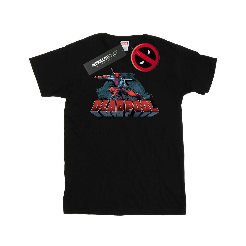 Marvel Mens Deadpool Sword Logo T-Shirt