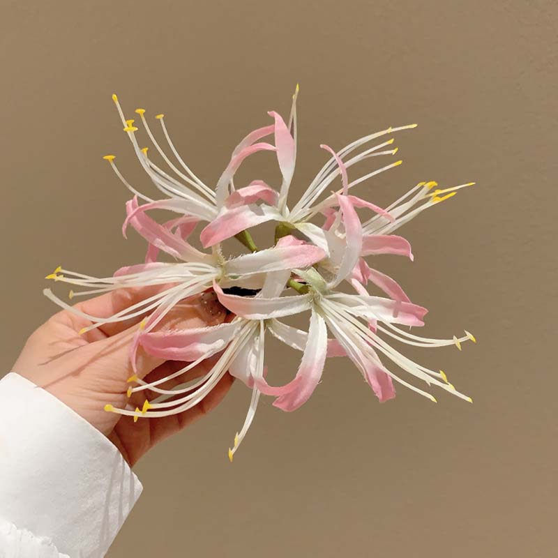 1Pc Red Flower Hair Clip Side Clips for Women Girls Exquisite Tassel Petal Duckbill Clip Hairpins Bridle Jewelry Accessories