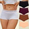 1PCS/Set Women Cotton Boxers Sexy Low Rise Lace Underwear Female Solid Color Elastic Boyshorts Ladies Breathable Sexy Lingerie
