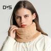 Women Thermal Scarf Solid Color Cold Weather Warm Scarf High Collar Coral Fleece Winter Comfortable Neck Wrap
