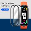 Стекло для Mi band 9 8 7 6 5 Защитная пленка на экран ремешка Аксессуары для умных часов Miband5 miband6 для Xiaomi Mi band 4 5 6 7 8 пленка