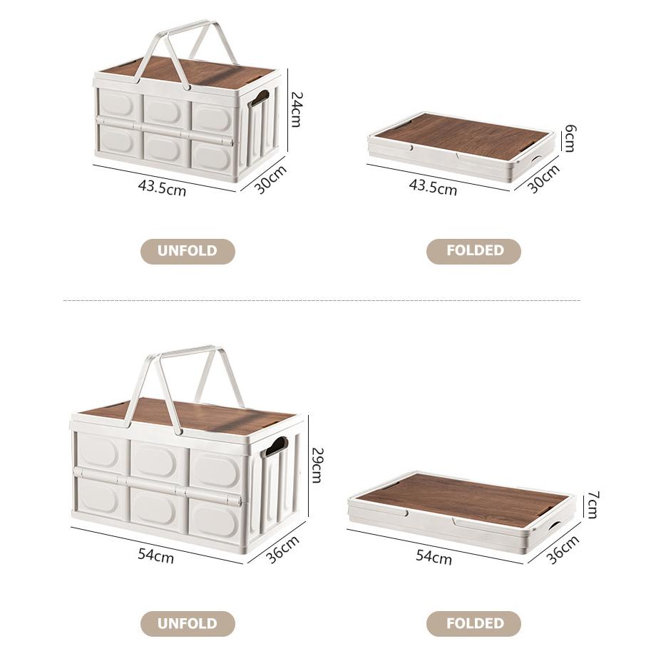 Большая белая коробка, портативный складной ящик для хранения, корзина для кемпинга, пикника, багажник автомобиля, игрушка и хранение закусок