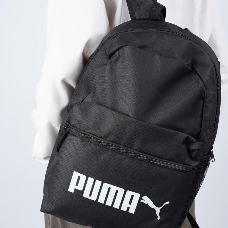 Puma Classic Logo Casual Fashion Trend Fabric Backpack Unisex backpack Black 077482-01