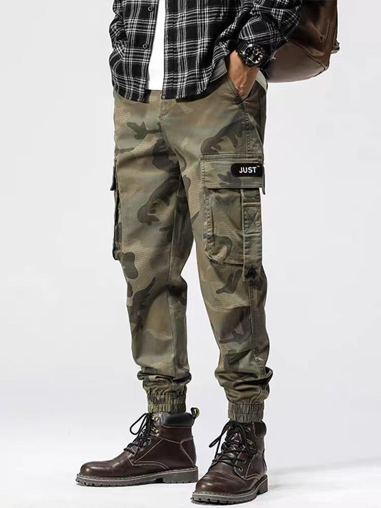 Men's Camouflage Cuffed Paratrooper Pants - Spring/Autumn Trendy Style, Perfect with Martin Boots