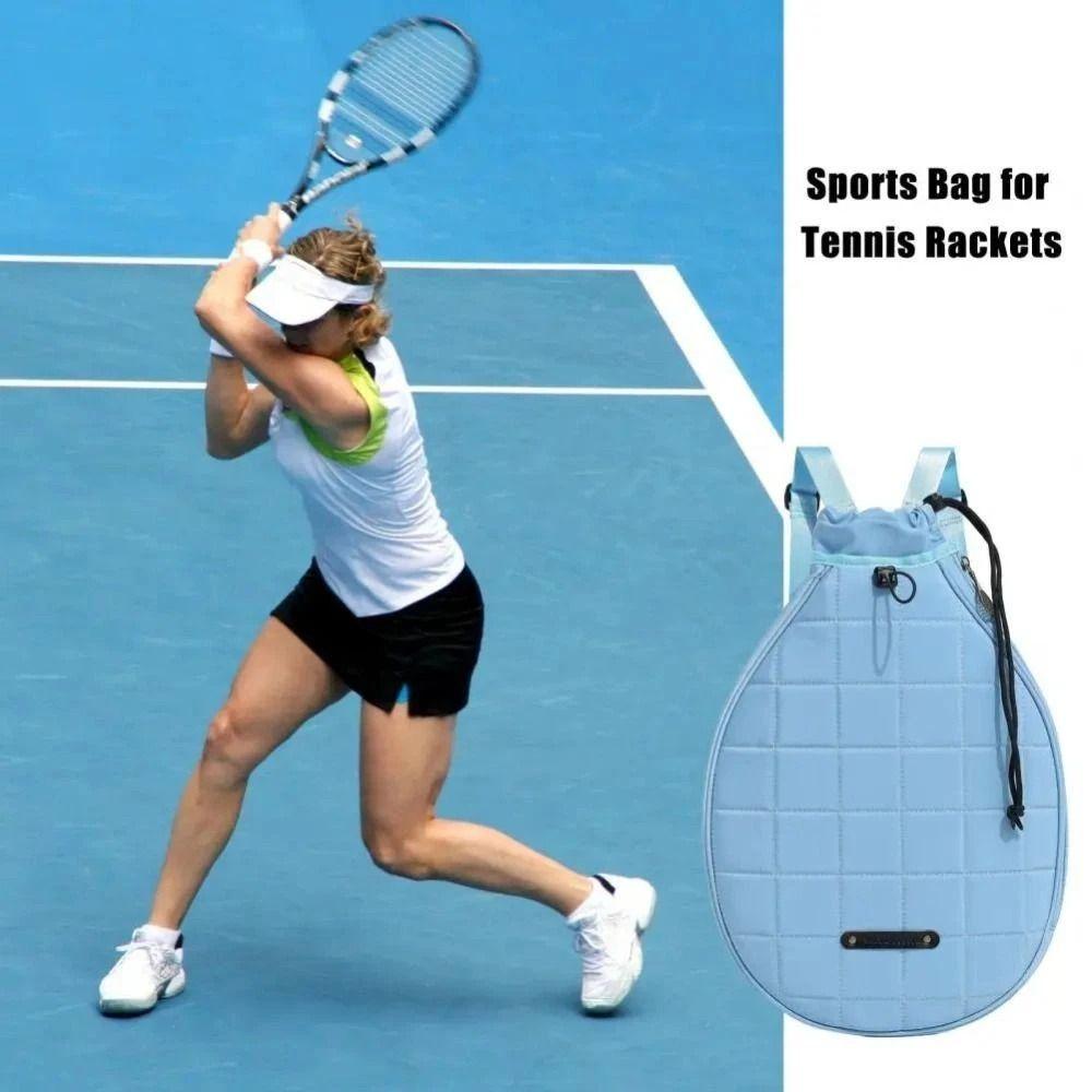 Однотонная сумка-чехол для теннисной ракетки большой вместимости, рюкзак для теннисной ракетки