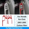 For Honda Civic 2001-2005 Carbon Fiber Central Control AC CD Gear Shift Air Outlet Vent Lift Trim Set Car Accessories Sticker