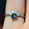 Animal Bear Cat Dog Paw Rainbow Blue Fire Opal Rings For Women 925 Sterling Silver Filled Zircon Heart Claws Wedding Thin Ring