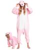 Piżama dla dzieci dziecięca kigurumi onesie kostium dinozaur różowy 135-145