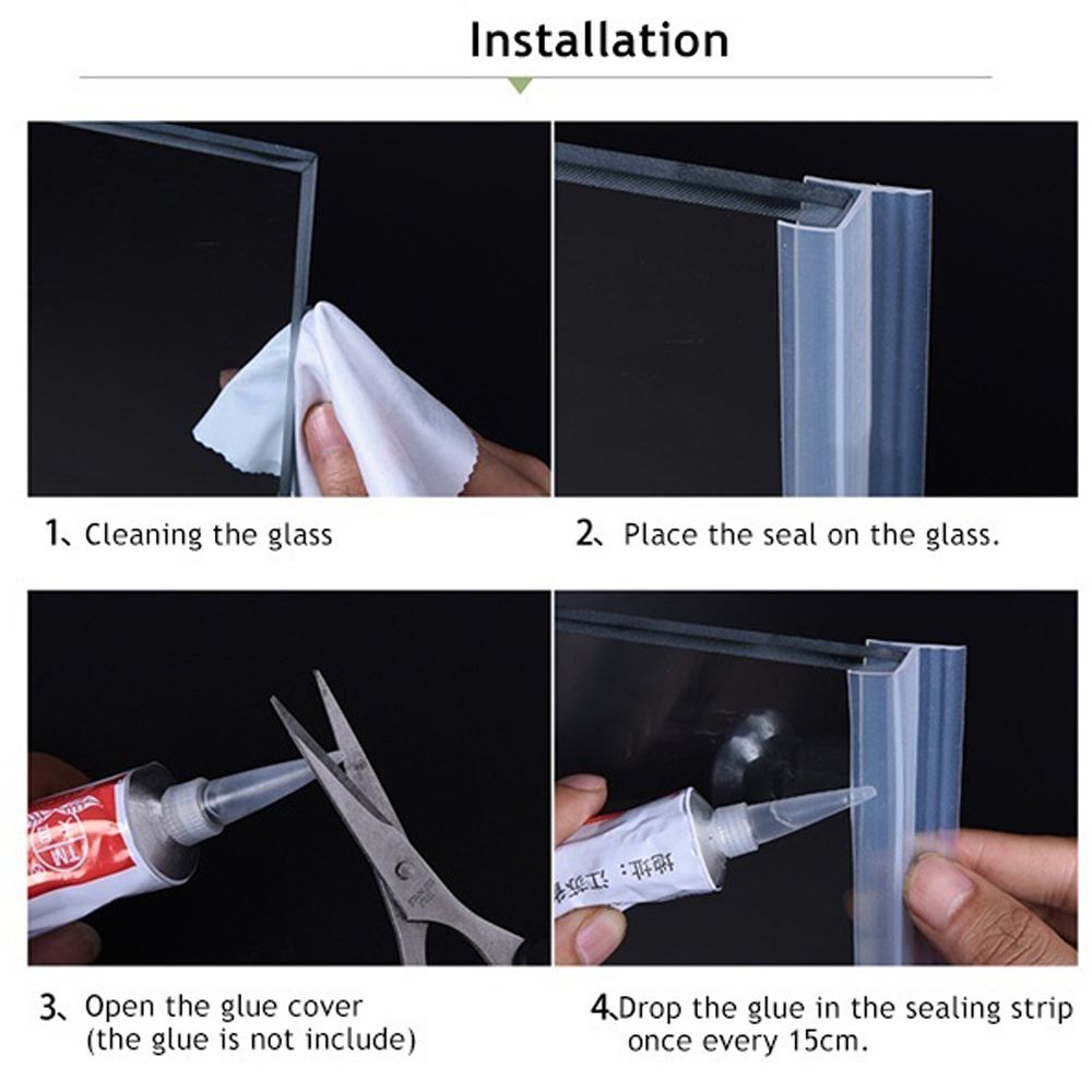 Экран для ванной Уплотнитель для стеклянной двери Уплотнительная лента для окна Уплотнительная лента