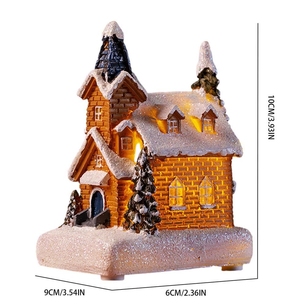 Glowing Christmas Cabin House with Led Lights Christmas Story Village Houses Festival Ornament Christmas Atmospheres Ornament