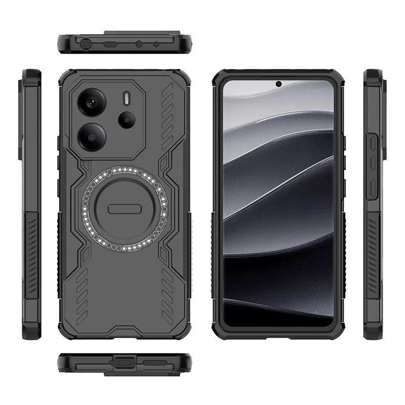 KEYSION Полый чехол с защитой от перегрева для Redmi Note 14 4G/5G - Силикон + ПК с магнитной совместимостью и защитой-подушкой безопасности