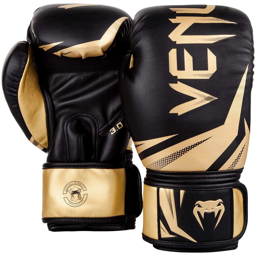 VENUM Challenger Boxing Gloves 3.0 (Black/Gold, 12oz)