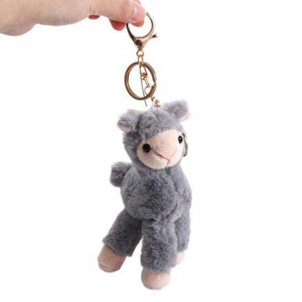 Decoration Handmade Key Trinket Alpaca Keychain Animal Keyring Sheep Key Ring Stuffed Toy Keychain