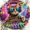Металлическая табличка DJ Кот Арт Домашний Декор Подарок для Любителей Музыки и Кошек