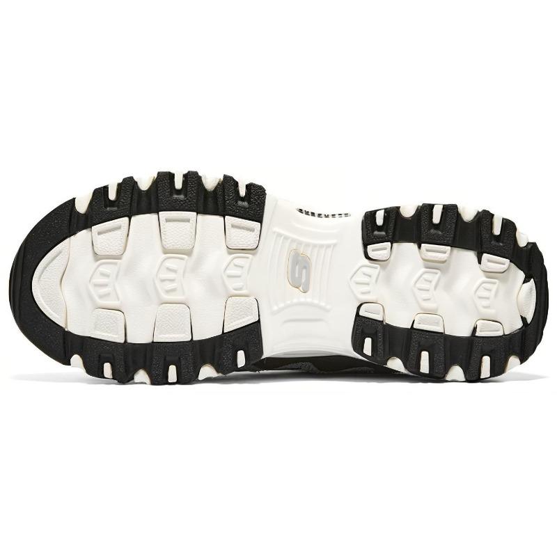 Skechers D'Lites Женские Белые Черные Низкие Папины Кроссовки Удобные Модные 896273-NTBK