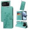 For iPhone 17 Pro Leather Case Butterfly Floral Imprint Wallet Stand Cover