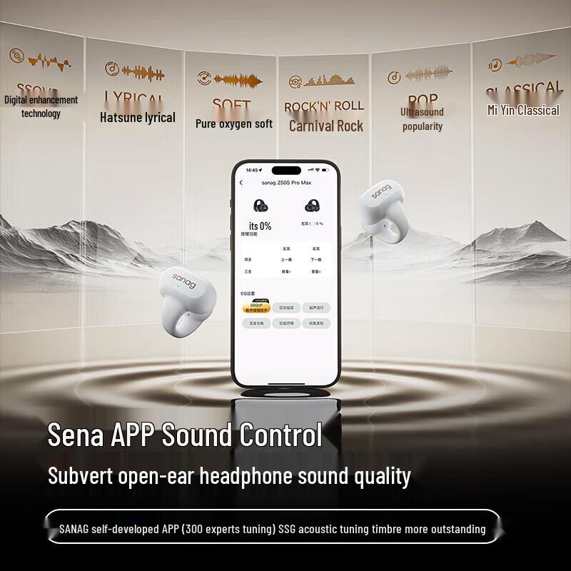 Sanag Z50Spro Open-Ear Clip-On Bluetooth Sports Earbuds