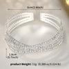 Silver Color Crystal Cuff Bracelet Full Rhinestone Sparkling Bangle Bracelet  Bridal Use
