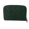Used 11897 coin purse 620348 7943 Calfskin Navy Zip Around RFID Maxi Intrecciato Green Men's from Japan AUTHENTIC