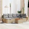7-Piece Garden Sofa Set with Beige Cushions Poly Rattan, 2-Seater Garden Sofa with Beige Cushions Poly 3359539