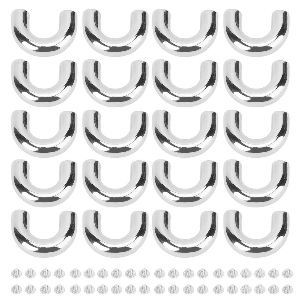 20 Set Arch Bridge Connector Buckles U Shaped Ring Chain Strap Connectors Zinc Alloy Iron for Bags Crafts Silver