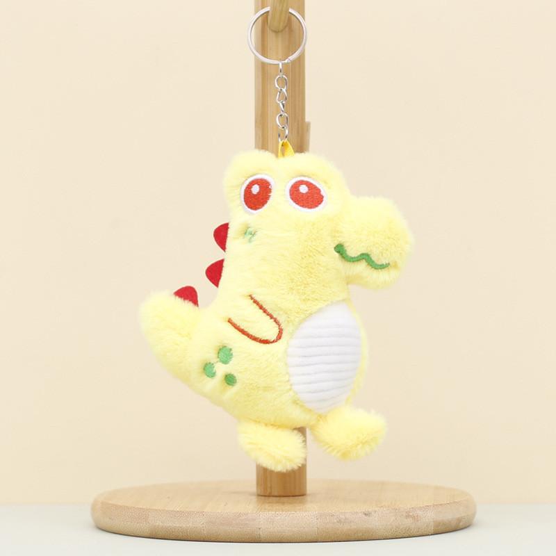 Cute Cartoon Dinosaur Plush Keychain Colorful Soft Stuffed Animal Gifts