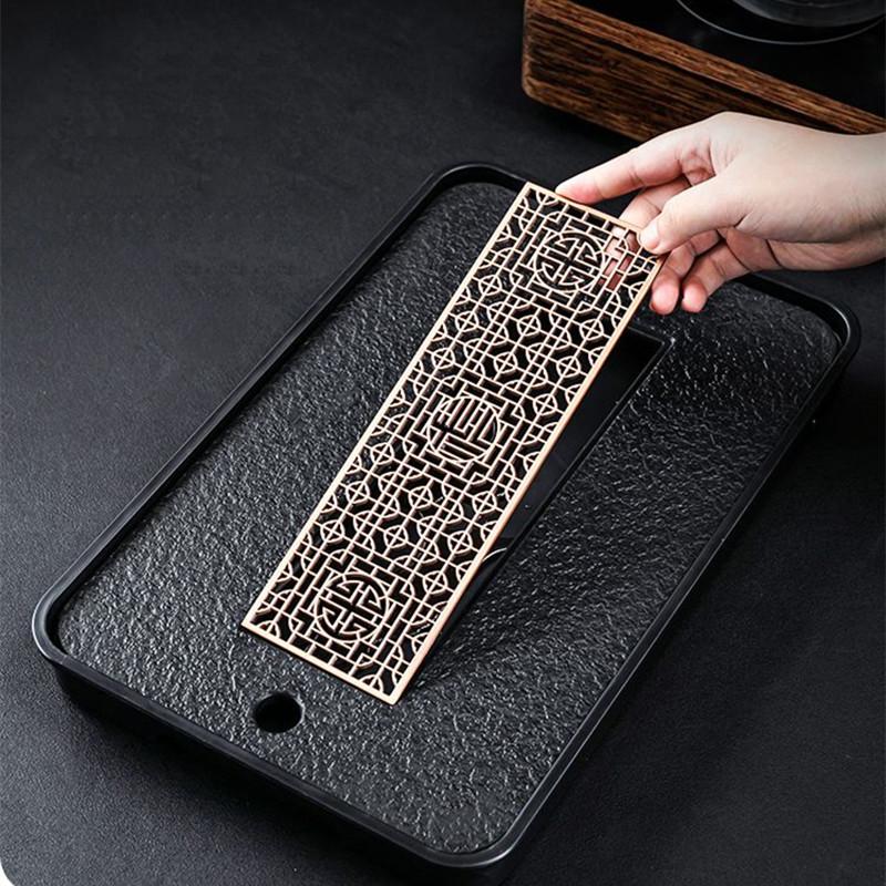 Легкий роскошный поднос для чайного столика, высококачественный китайский поднос для чая, чайный сервиз, дренажная доска для хранения воды, чайная доска