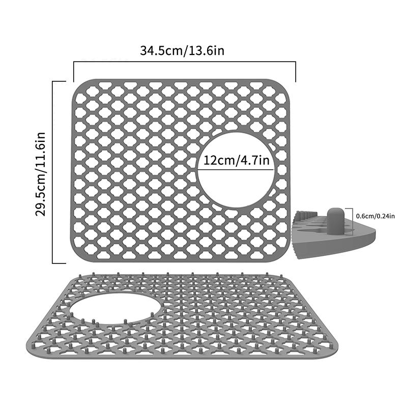 Silicone Sink Protectors For Kitchen Sink,Kitchen Sink With Center Drain Grid Accessory, Non-Slip Heat-Resistant Mat