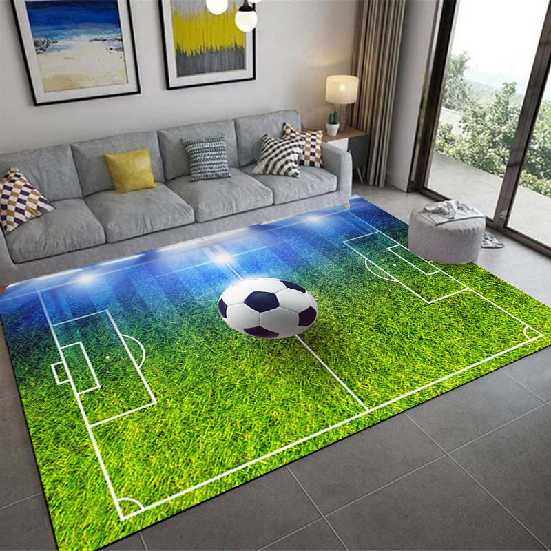 Sports Court Carpet Living Room Coffee Table Floor Mat 3D Bedroom Bedside Blanket Football Basketball Floor
