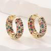 Роскошные Изысканные Серьги-кольца с цветным синтетическим цирконом для женщин Классические Вечерние Праздничные Ювелирные Аксессуары