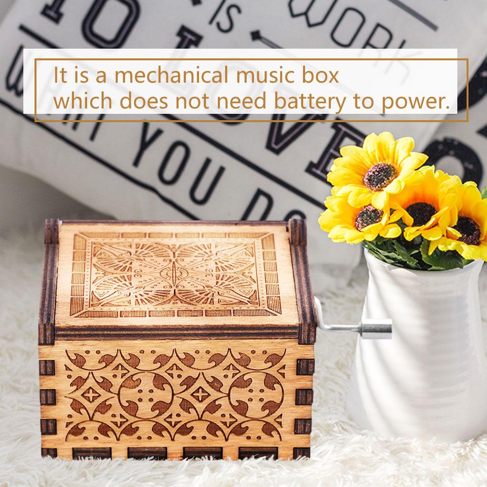 1шт деревянная рукоятка музыкальная шкатулка механическая классическая поделка подарок на день рождения