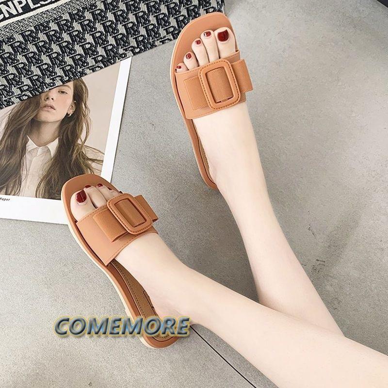 2024 Causal Women Slippers Flat Bottom Beach Shoes for Ladies Trend  Design Summer Outside Big Size Open Toe Female Slides Black