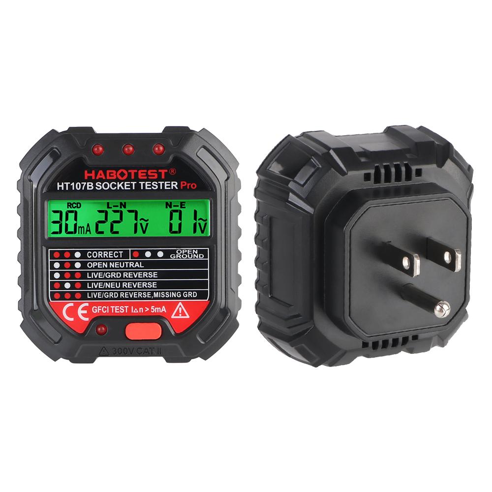 Универсальный RCD GFCI Тестирование Полярности Фазовый Контроль Заземления Вилки US EU Нейтральный Провод Тестер Розетки Переменного Тока Детектор Тестирование Напряжения 90-250 В