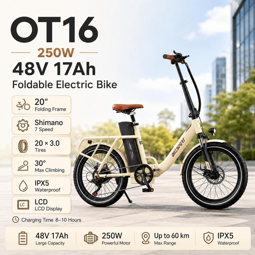 ONESPORT OT16MAX  E-Bike 500W48V18AH Hydraulic Braking  Commuting Electric Bicycle