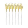 6Pcs Tea Fork Stainless Steel Tableware Set Fruit Fork Dinnerware Cutlery Set Gold Cake Snack Gold Salad Fork Kitchen Utensils