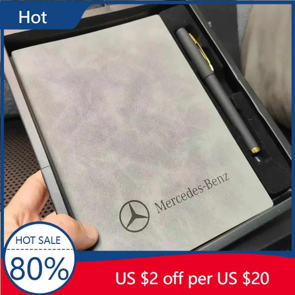 FJR5 Hot 2025 Retro Car Man Business Sign Pen A5 Notebook Women Gifts For Mercedes Benz AMG C E S GLE CLC Class W205 C300 W203 W206 W