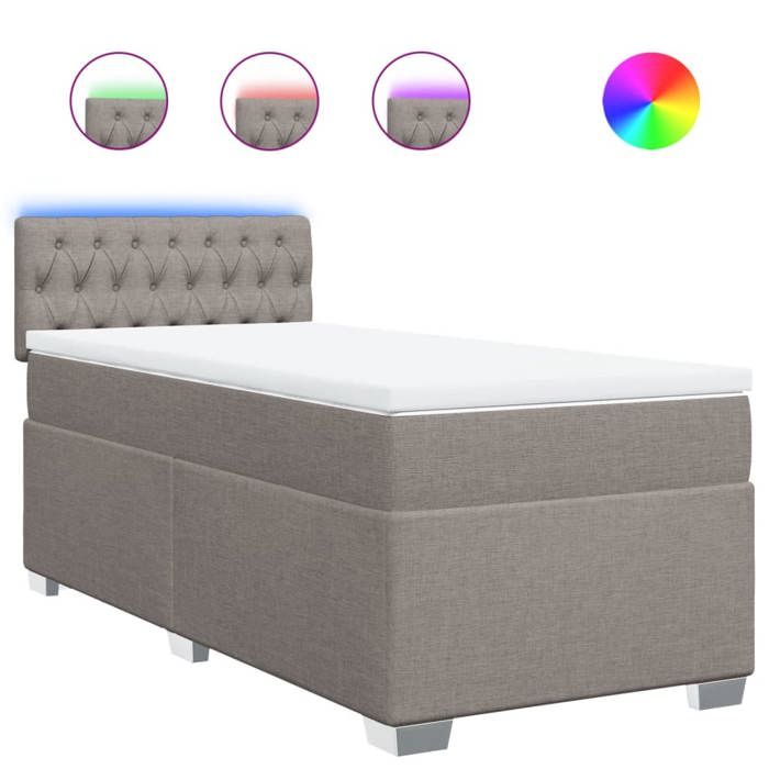 Maison Exclusive - Sommier à lattes de lit avec matelas Taupe 80x200 cm Tissu