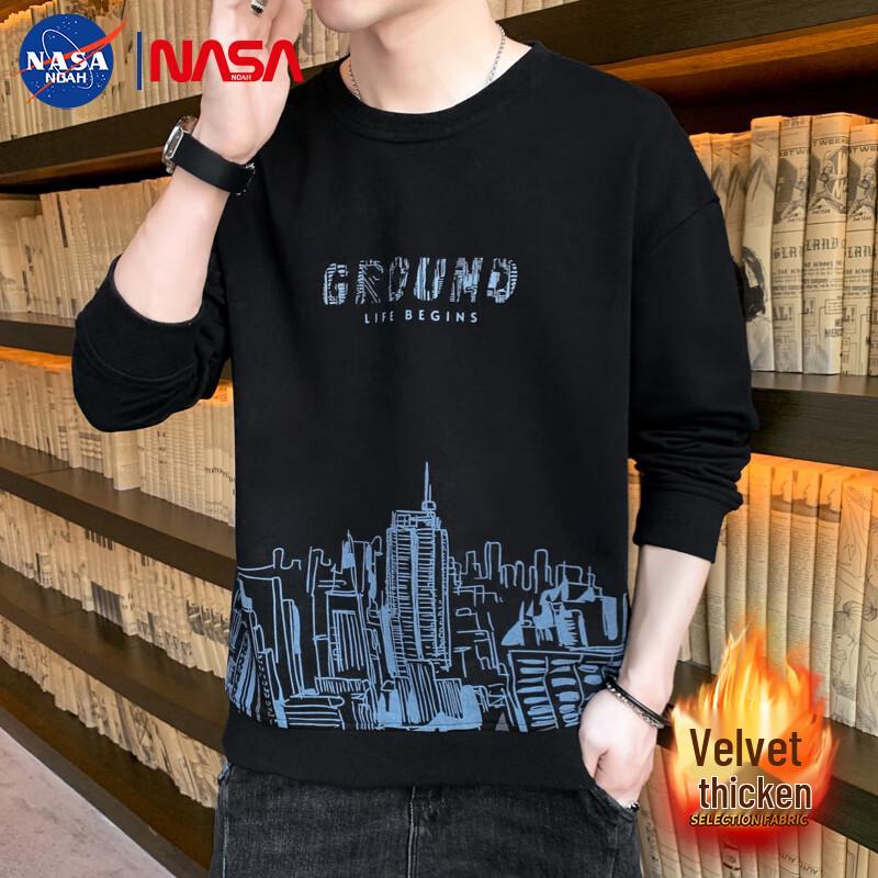 NASA NOAH Men's Urban Print Long-Sleeve Crewneck Sweatshirt