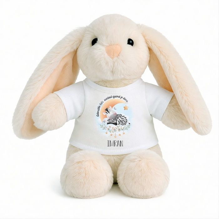 Planetee Peluche Lapin Bébé Doudou Imran Adorable Quand Je Dors Cadeau Naissance Nouveau-Né Baby Shower