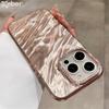 Роскошный блестящий защитный чехол для камеры с бриллиантами для iPhone 14 11 12 13 15 Pro Max с блестящим волновым узором и твердым покрытием