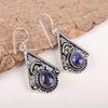 Sodalite Handmade Gemstone Earrings, 925 Solid Sterling Silver Earrings Antique Jewelry, Earrings For Engagement Gift