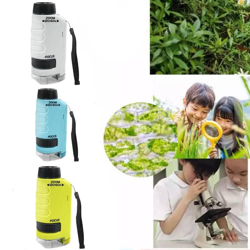 Портативный ручной оптический микроскоп высокого разрешения, образовательный научный набор для детей