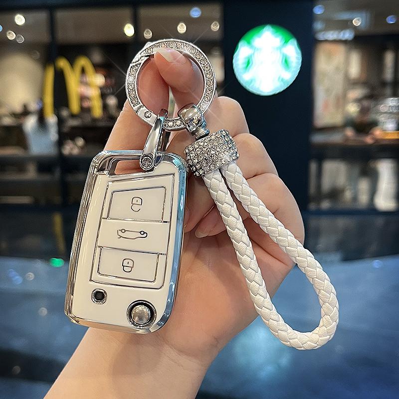 TPU Car Key Case Cover Shell For VW Volkswagen MK7 Golf 7 Passat Tiguan MK2 For SEAT Ateca Leon FR 2 Ibiza For Skoda Octavia A7