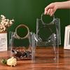 Transparent PVC Handbag with Metal Round Hand Outdoor Shopping Bags Flower Gift Candy Packaging Bag