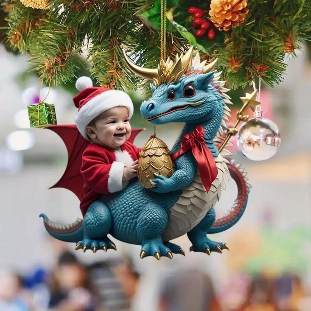 Car Ornament Acrylic Dragon Pendant Xmas Dragon Home Decoration  Christmas Tree Decor